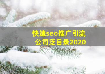 (快速seo推广引流公司)泛目录2020