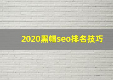 2020黑帽seo排名技巧
