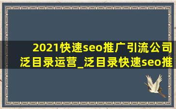 2021(快速seo推广引流公司)泛目录运营_泛目录(快速seo推广引流公司)收录方法