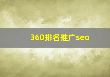 360排名推广seo