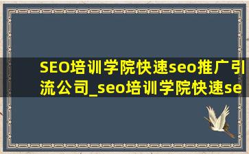 SEO培训学院(快速seo推广引流公司)_seo培训学院(快速seo推广引流公司)百度