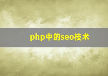 php中的seo技术