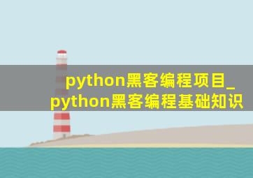 python黑客编程项目_python黑客编程基础知识