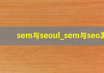 sem与seoul_sem与seo发展