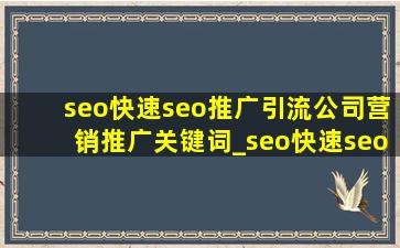 seo(快速seo推广引流公司)营销推广关键词_seo(快速seo推广引流公司)营销平台快速推广