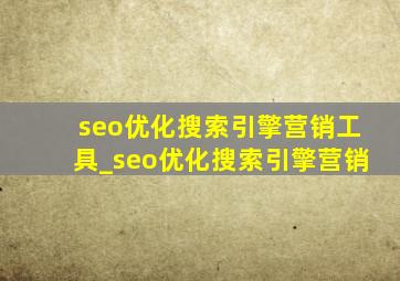 seo优化搜索引擎营销工具_seo优化搜索引擎营销