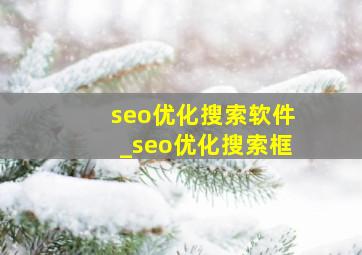 seo优化搜索软件_seo优化搜索框
