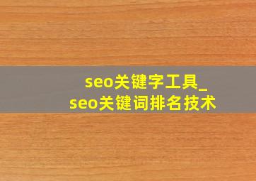 seo关键字工具_seo关键词排名技术