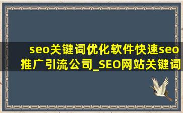 seo关键词优化软件(快速seo推广引流公司)_SEO网站关键词排名优化软件(快速seo推广引流公司)
