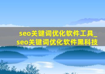 seo关键词优化软件工具_seo关键词优化软件黑科技