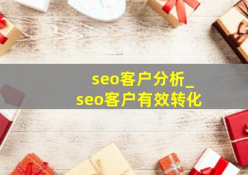 seo客户分析_seo客户有效转化