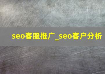 seo客服推广_seo客户分析