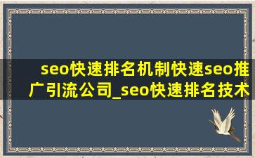 seo快速排名机制(快速seo推广引流公司)_seo快速排名技术秒收录