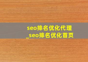 seo排名优化代理_seo排名优化首页