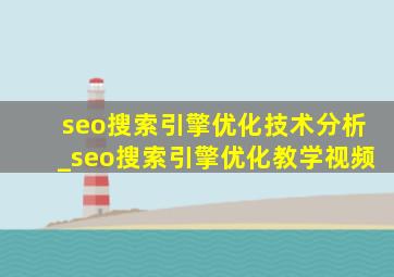 seo搜索引擎优化技术分析_seo搜索引擎优化教学视频