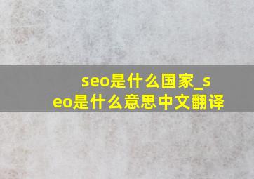seo是什么国家_seo是什么意思中文翻译