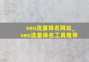 seo流量排名网址_seo流量排名工具推荐