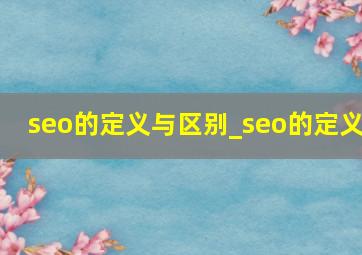 seo的定义与区别_seo的定义