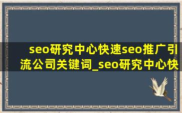 seo研究中心(快速seo推广引流公司)关键词_seo研究中心(快速seo推广引流公司)运营