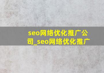 seo网络优化推广公司_seo网络优化推广