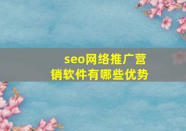 seo网络推广营销软件有哪些优势