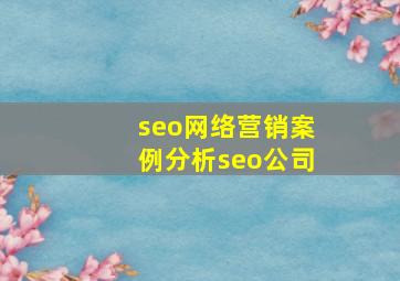 seo网络营销案例分析seo公司