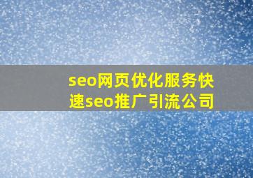 seo网页优化服务(快速seo推广引流公司)