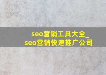 seo营销工具大全_seo营销(快速推广公司)