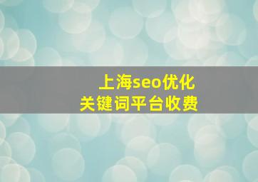 上海seo优化关键词平台收费