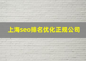上海seo排名优化正规公司