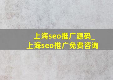 上海seo推广源码_上海seo推广免费咨询