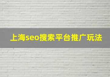 上海seo搜索平台推广玩法