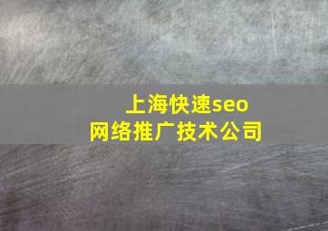 上海快速seo网络推广技术公司