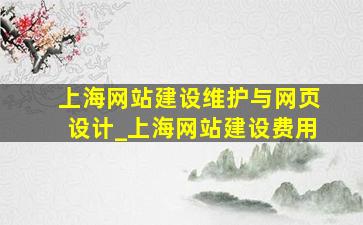 上海网站建设维护与网页设计_上海网站建设费用