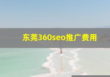 东莞360seo推广费用