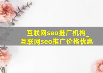 互联网seo推广机构_互联网seo推广价格优惠