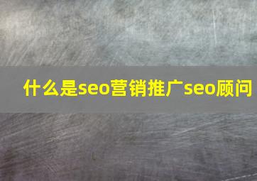 什么是seo营销推广seo顾问