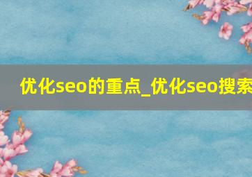 优化seo的重点_优化seo搜索