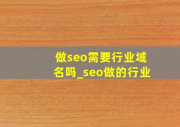 做seo需要行业域名吗_seo做的行业