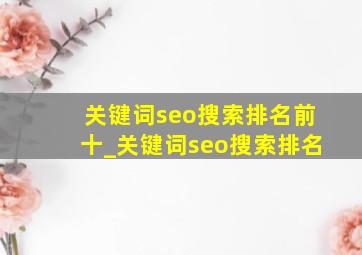 关键词seo搜索排名前十_关键词seo搜索排名
