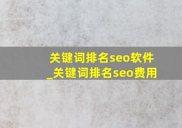 关键词排名seo软件_关键词排名seo费用