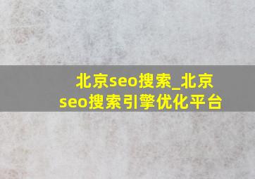 北京seo搜索_北京seo搜索引擎优化平台