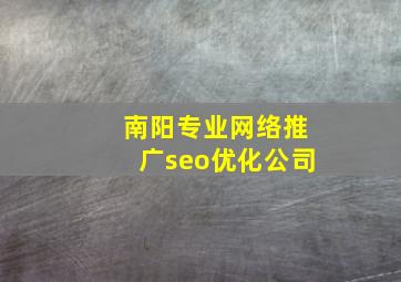 南阳专业网络推广seo优化公司