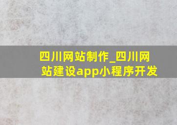 四川网站制作_四川网站建设app小程序开发