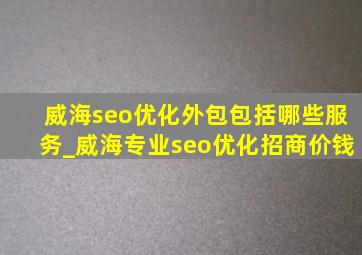 威海seo优化外包包括哪些服务_威海专业seo优化招商价钱