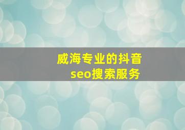 威海专业的抖音seo搜索服务