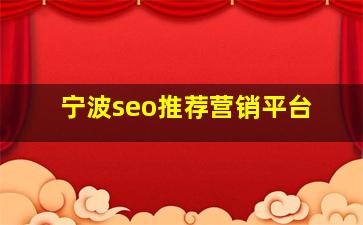 宁波seo推荐营销平台