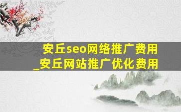安丘seo网络推广费用_安丘网站推广优化费用