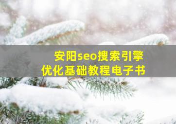 安阳seo搜索引擎优化基础教程电子书