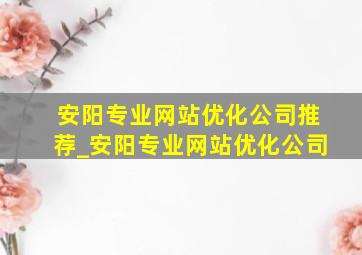安阳专业网站优化公司推荐_安阳专业网站优化公司